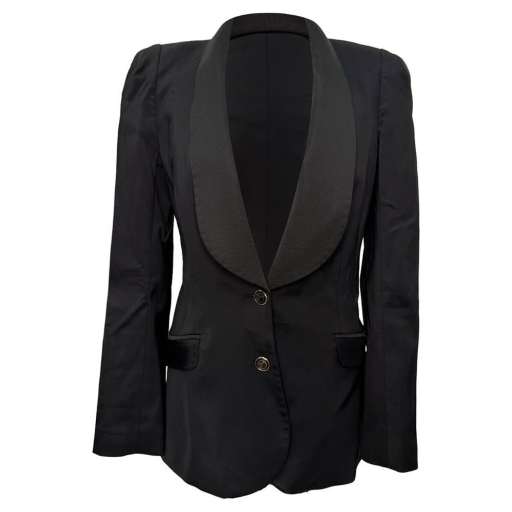Temperley London Madeleine Tuxedo Jacket in Black in Polyester